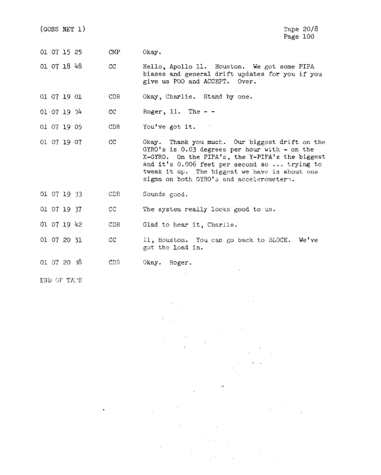 Page 102 of Apollo 11’s original transcript