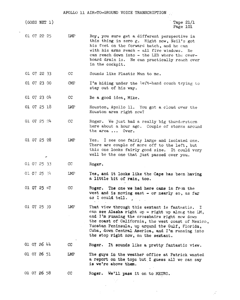 Page 103 of Apollo 11’s original transcript