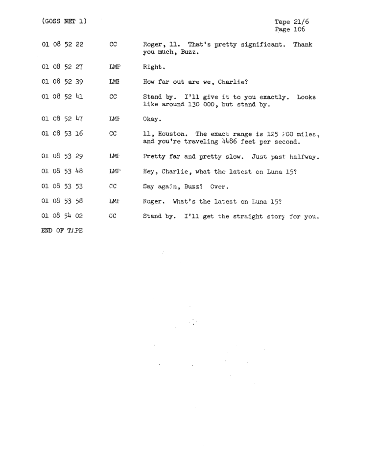 Page 108 of Apollo 11’s original transcript