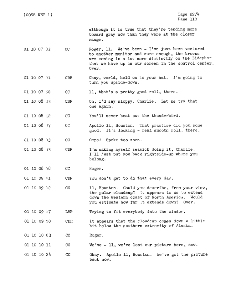 Page 112 of Apollo 11’s original transcript