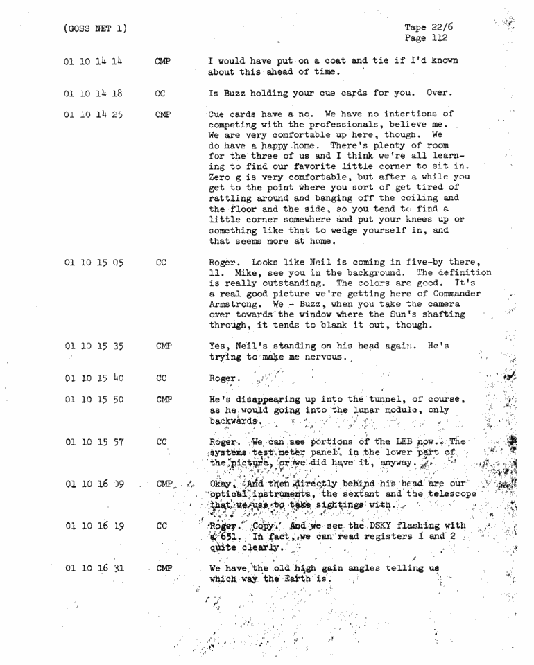 Page 114 of Apollo 11’s original transcript