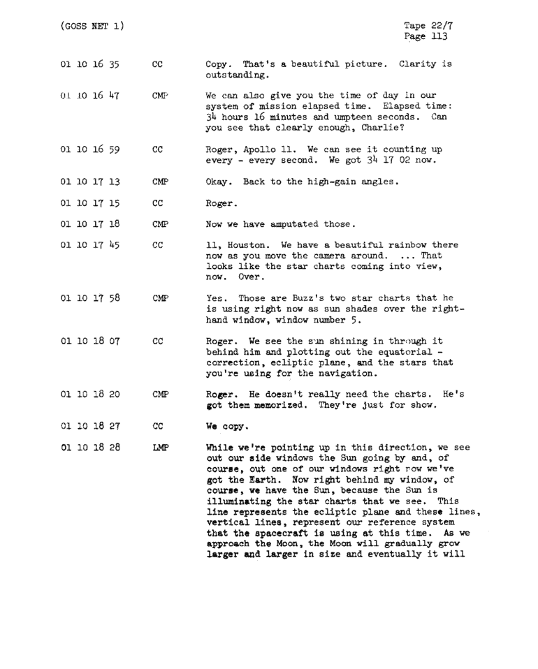 Page 115 of Apollo 11’s original transcript