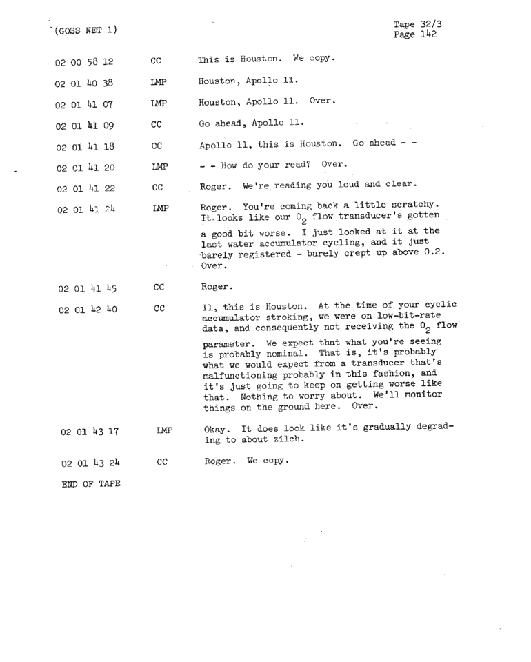 Page 144 of Apollo 11’s original transcript