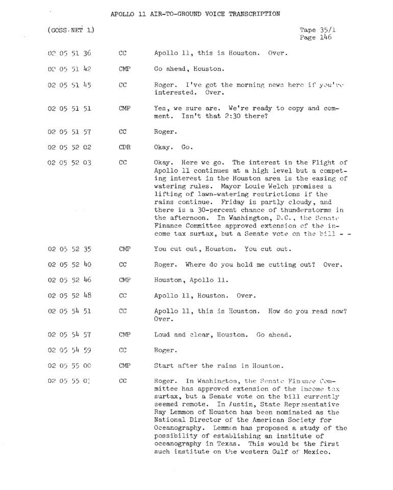 Page 148 of Apollo 11’s original transcript