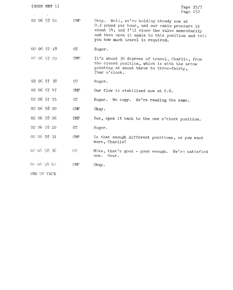 Page 154 of Apollo 11’s original transcript