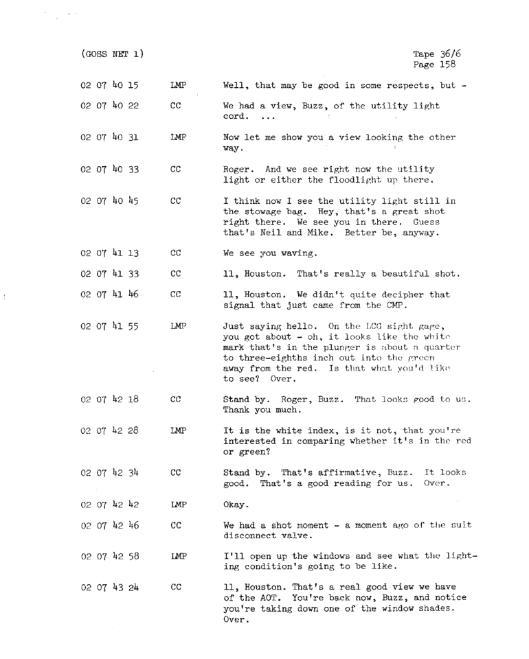 Page 160 of Apollo 11’s original transcript