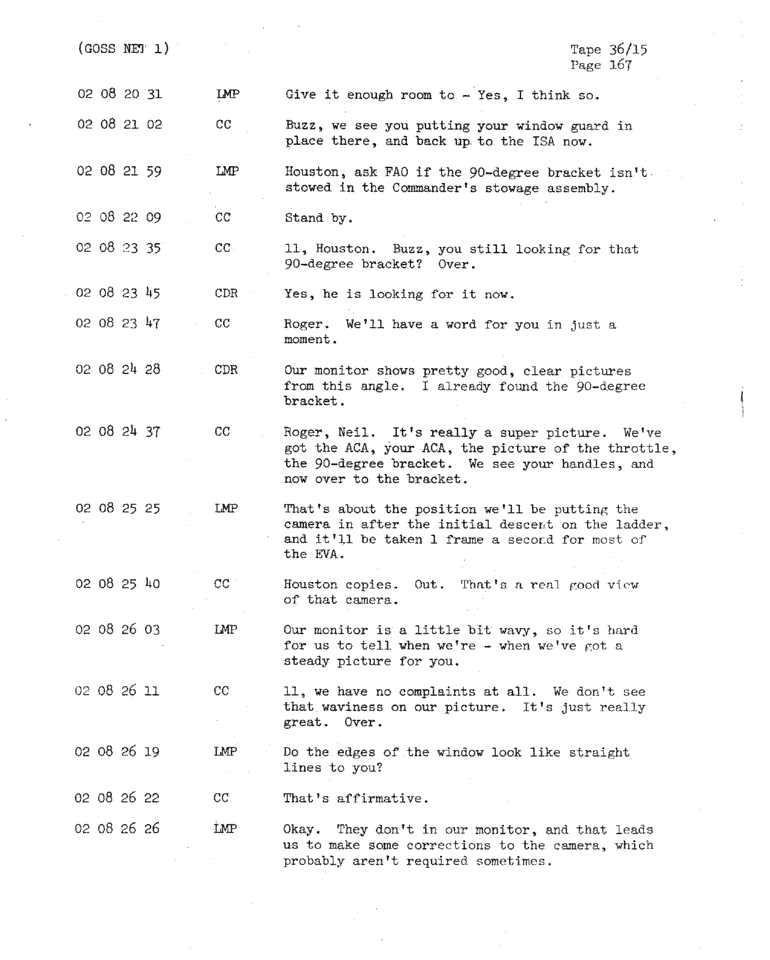 Page 169 of Apollo 11’s original transcript