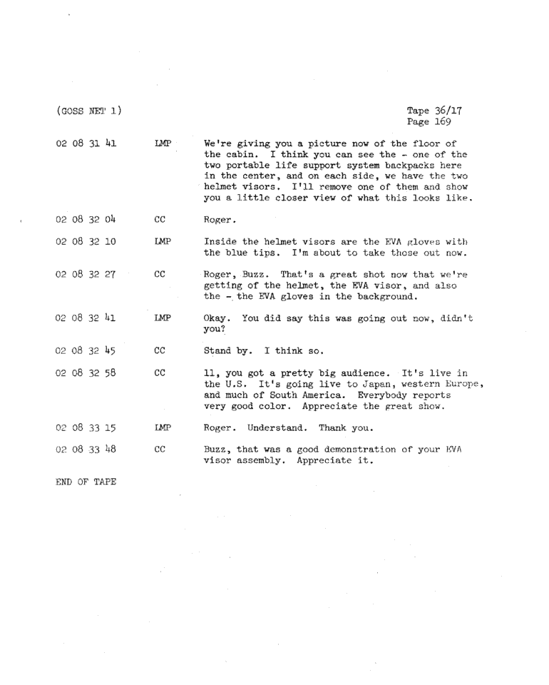 Page 171 of Apollo 11’s original transcript