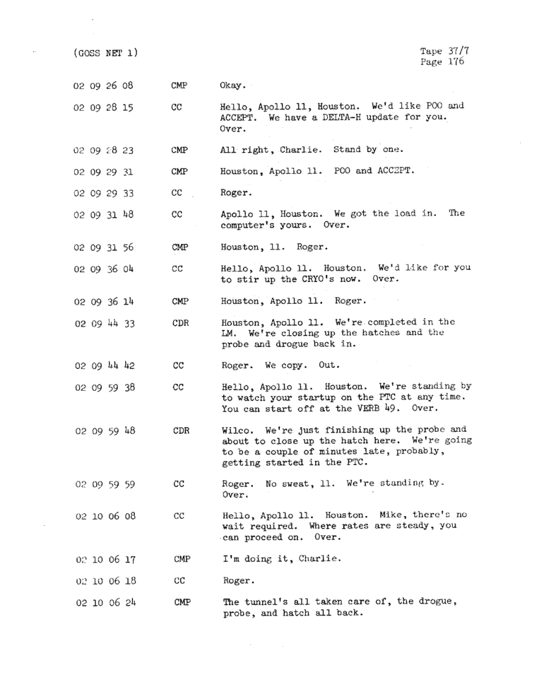 Page 178 of Apollo 11’s original transcript