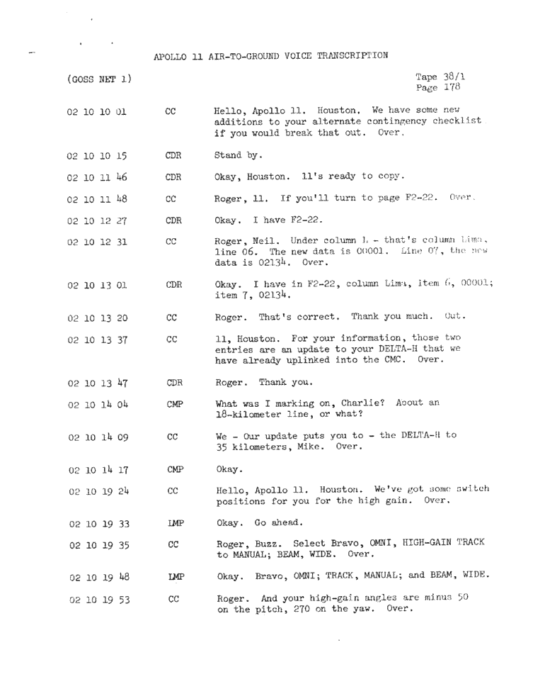 Page 180 of Apollo 11’s original transcript