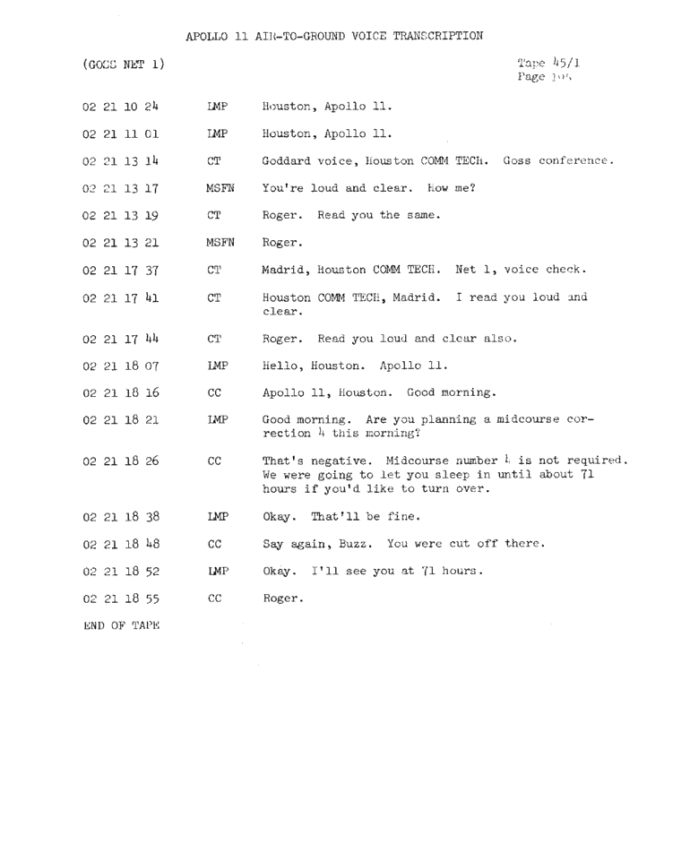 Page 197 of Apollo 11’s original transcript