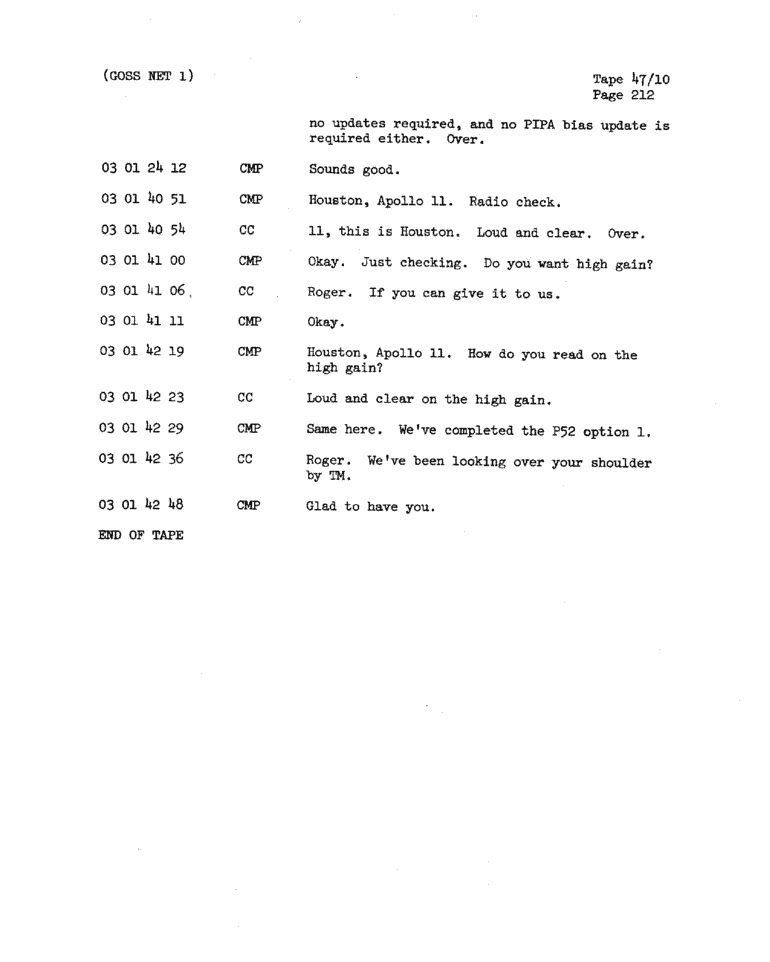 Page 214 of Apollo 11’s original transcript