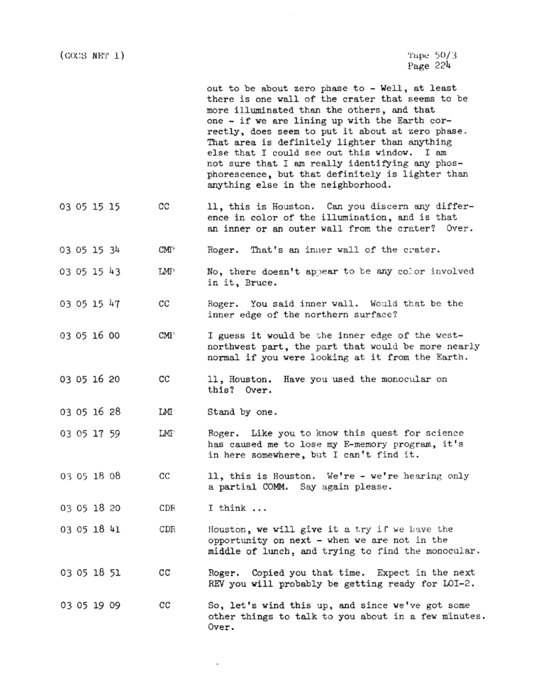 Page 226 of Apollo 11’s original transcript