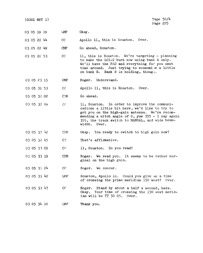 Page 227 of Apollo 11’s original transcript