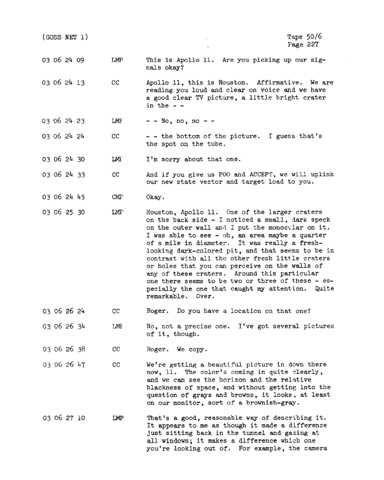 Page 229 of Apollo 11’s original transcript