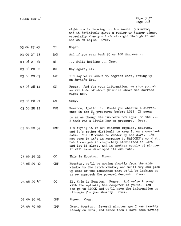Page 230 of Apollo 11’s original transcript