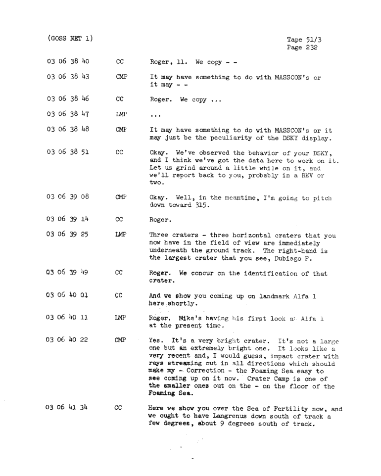 Page 234 of Apollo 11’s original transcript