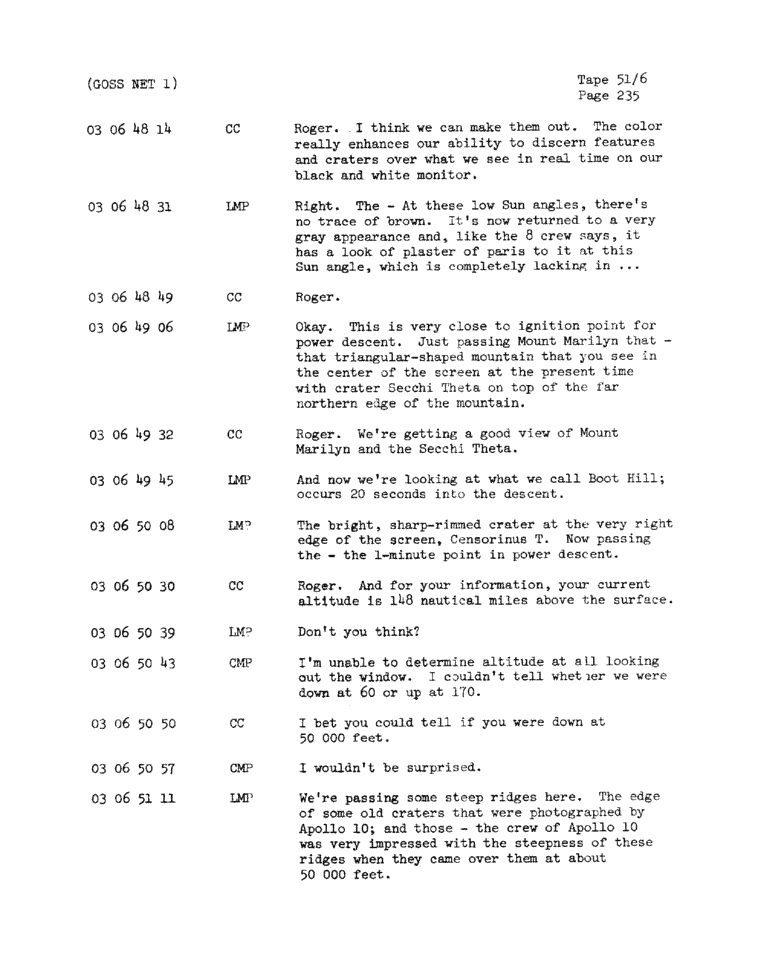Page 237 of Apollo 11’s original transcript