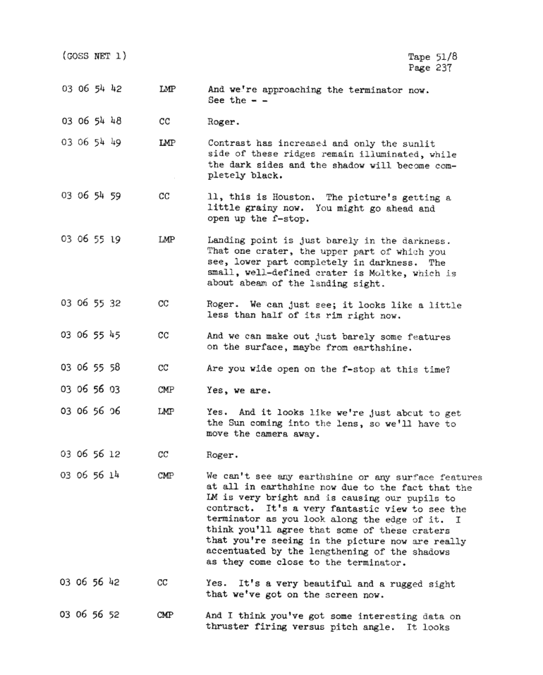 Page 239 of Apollo 11’s original transcript