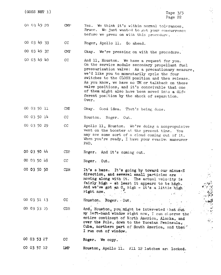 Page 24 of Apollo 11’s original transcript