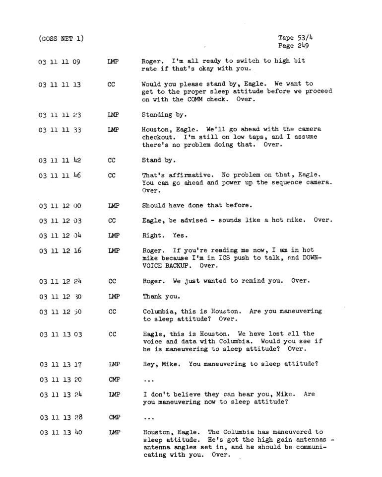 Page 251 of Apollo 11’s original transcript