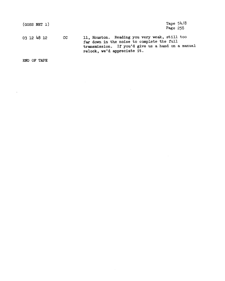Page 260 of Apollo 11’s original transcript