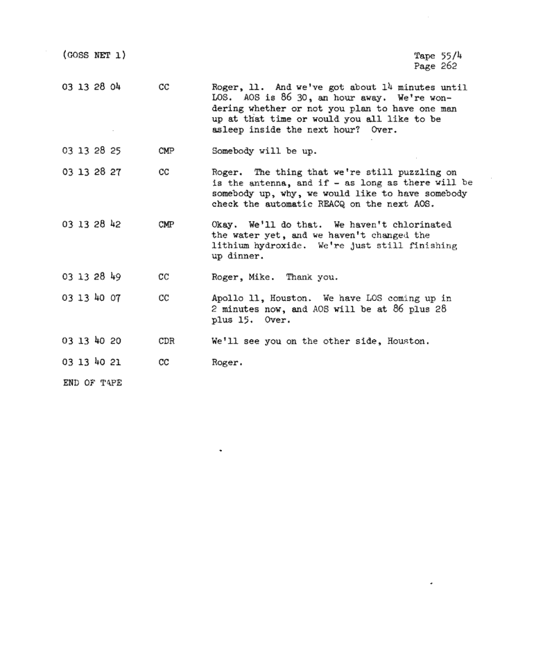 Page 264 of Apollo 11’s original transcript