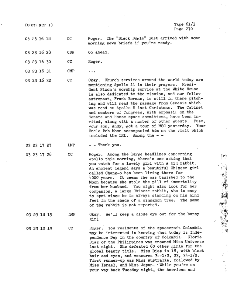 Page 272 of Apollo 11’s original transcript