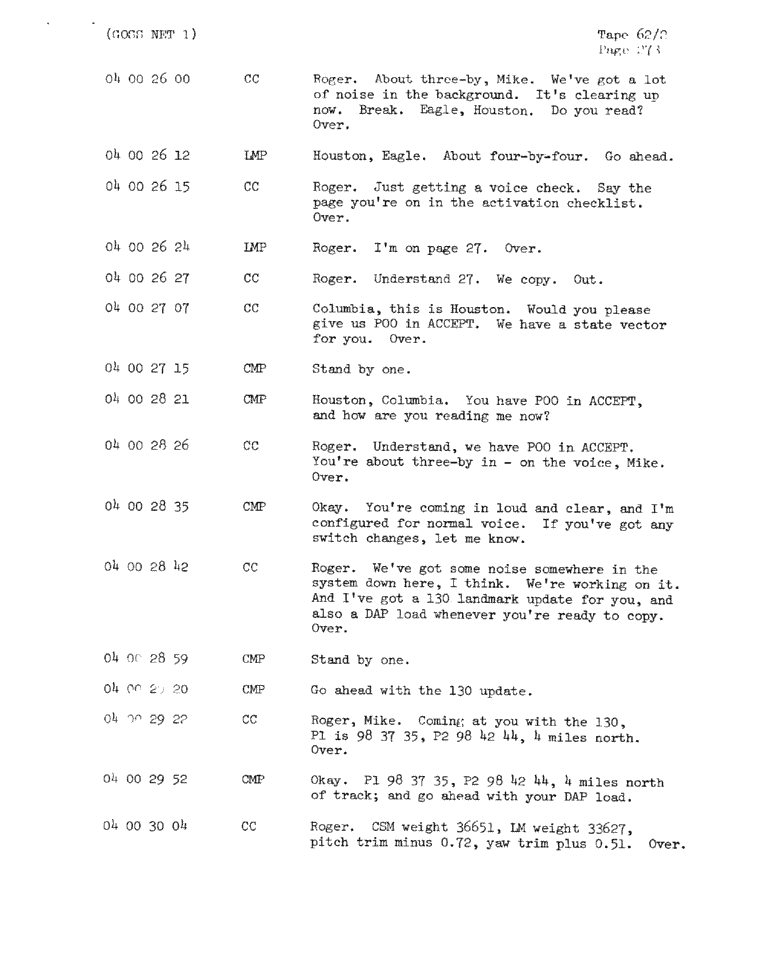 Page 275 of Apollo 11’s original transcript