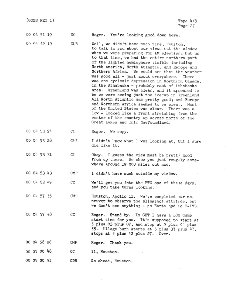 Page 29 of Apollo 11’s original transcript