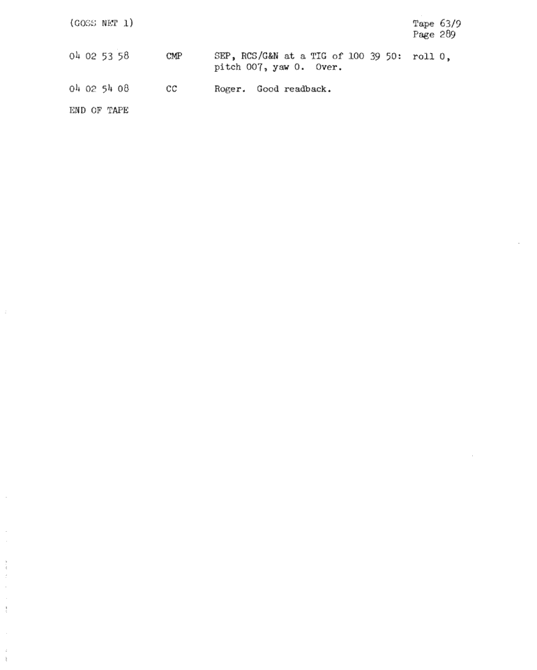 Page 291 of Apollo 11’s original transcript