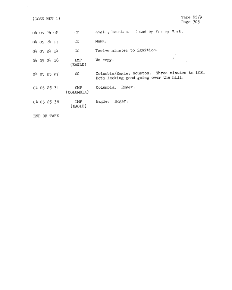 Page 307 of Apollo 11’s original transcript