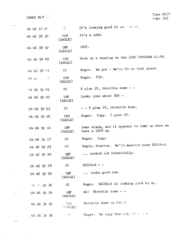 Page 314 of Apollo 11’s original transcript