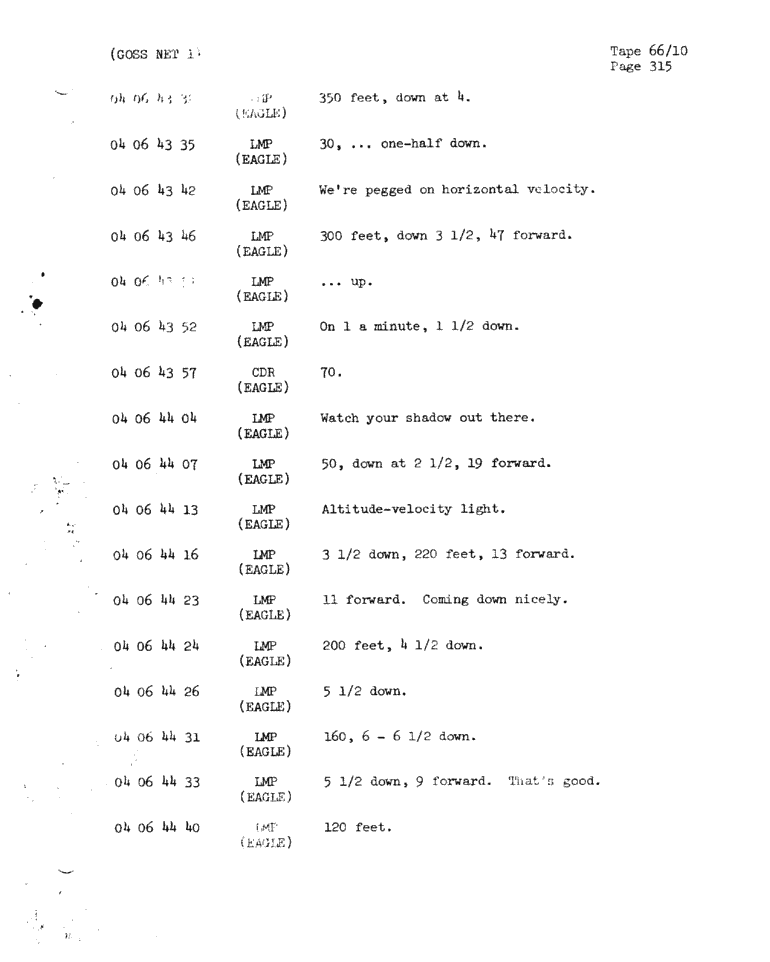 Page 317 of Apollo 11’s original transcript