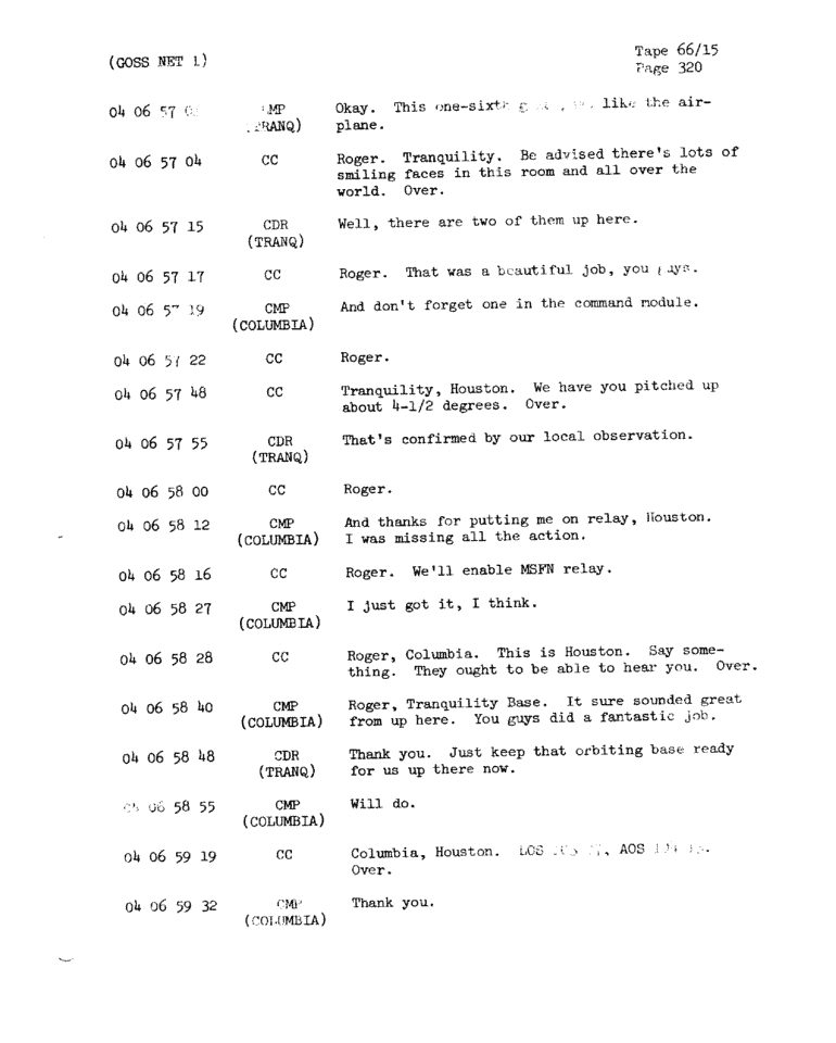 Page 322 of Apollo 11’s original transcript