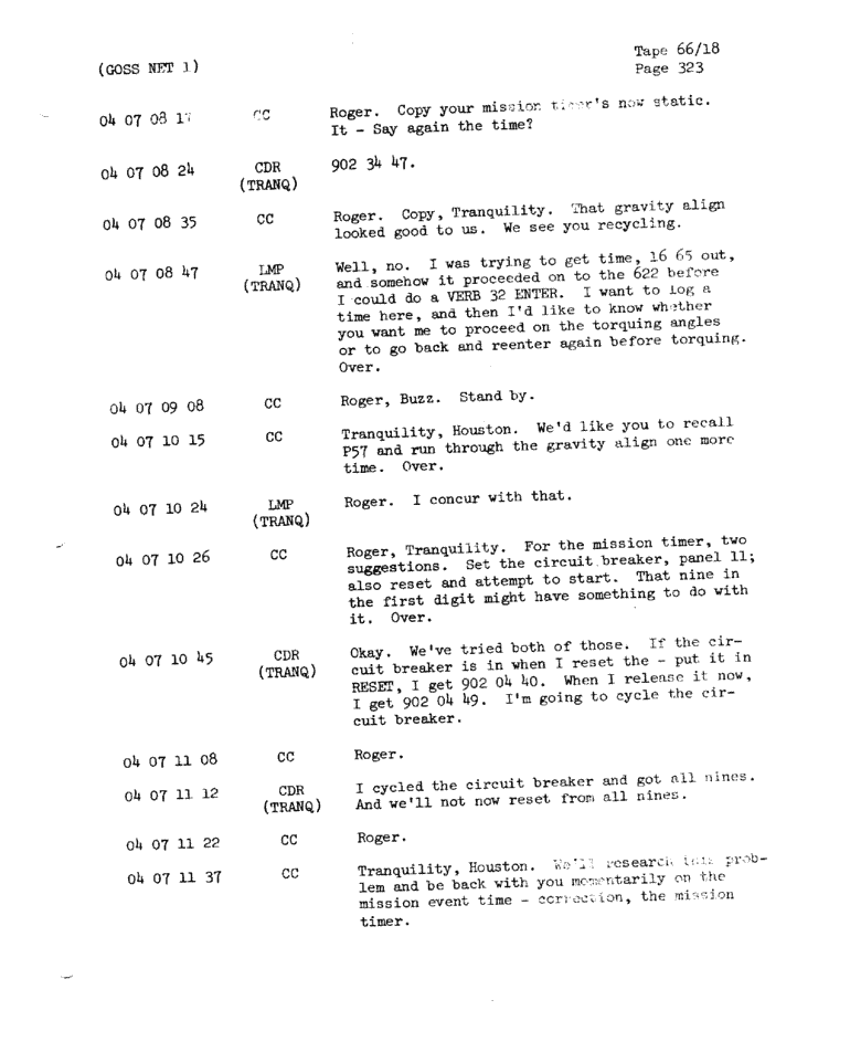 Page 325 of Apollo 11’s original transcript