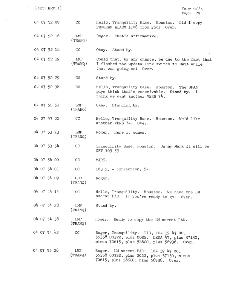 Page 331 of Apollo 11’s original transcript