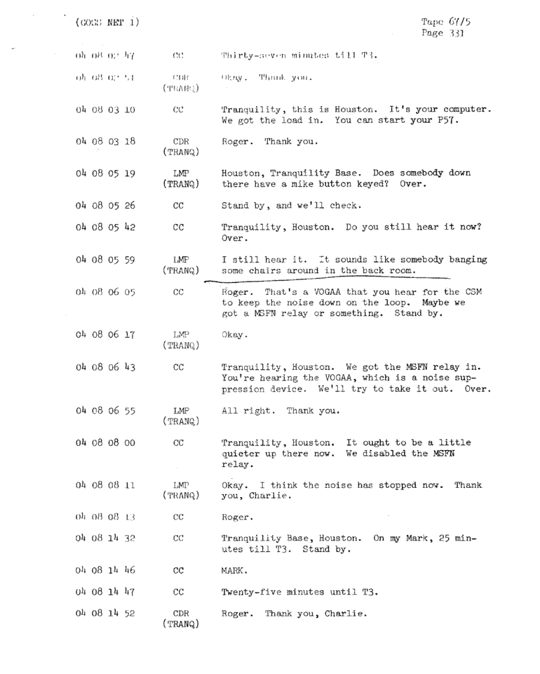 Page 333 of Apollo 11’s original transcript