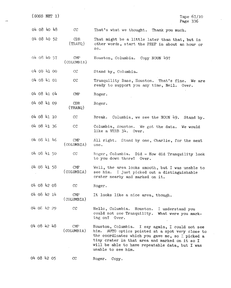 Page 338 of Apollo 11’s original transcript