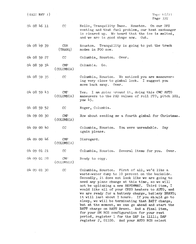 Page 339 of Apollo 11’s original transcript