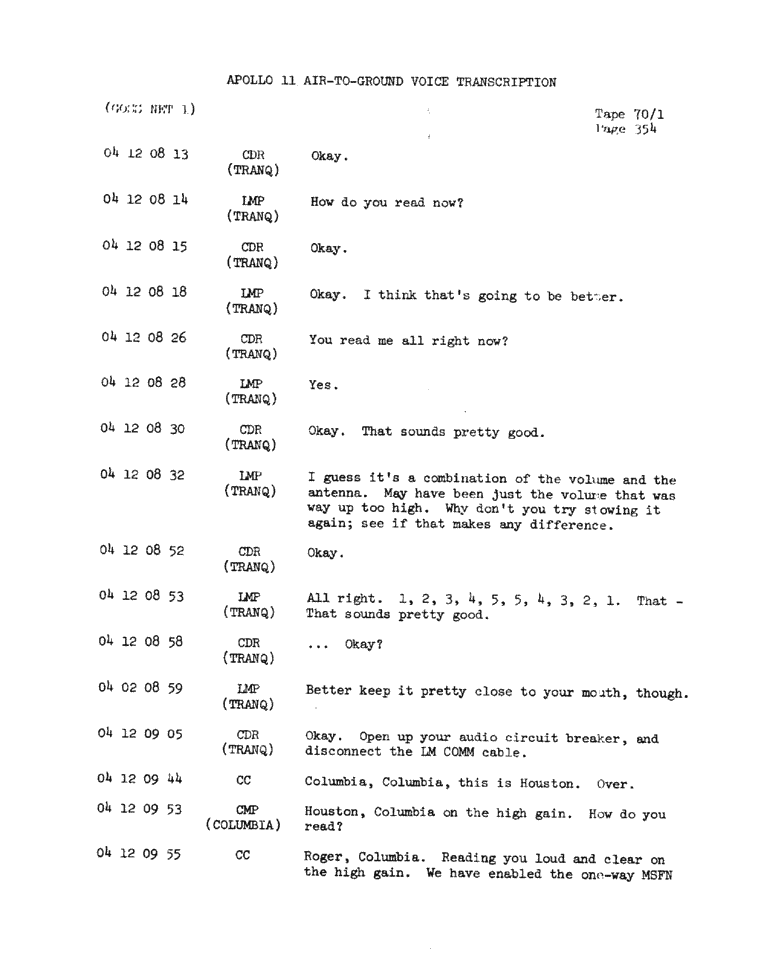 Page 356 of Apollo 11’s original transcript