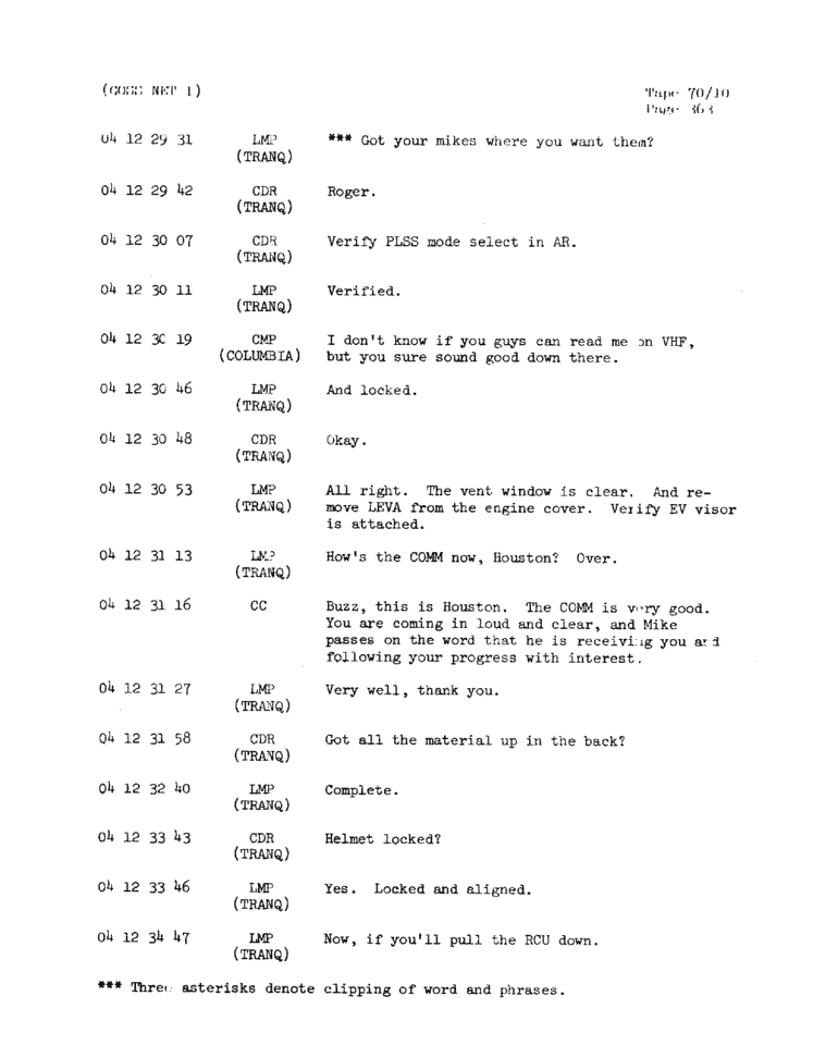 Page 365 of Apollo 11’s original transcript