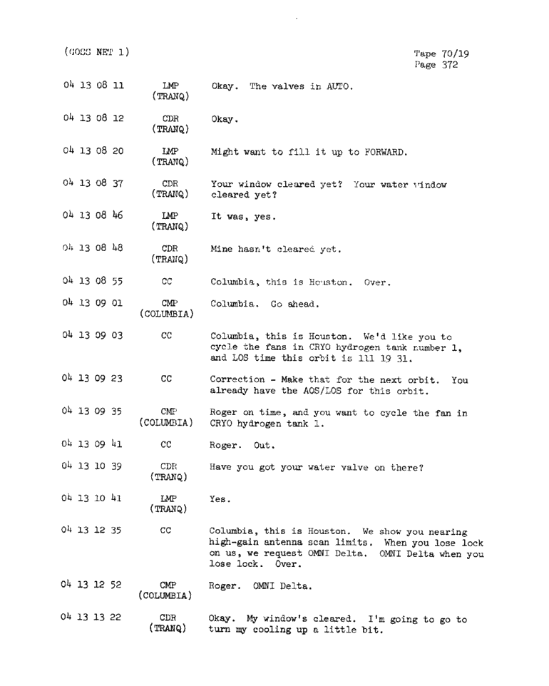 Page 374 of Apollo 11’s original transcript