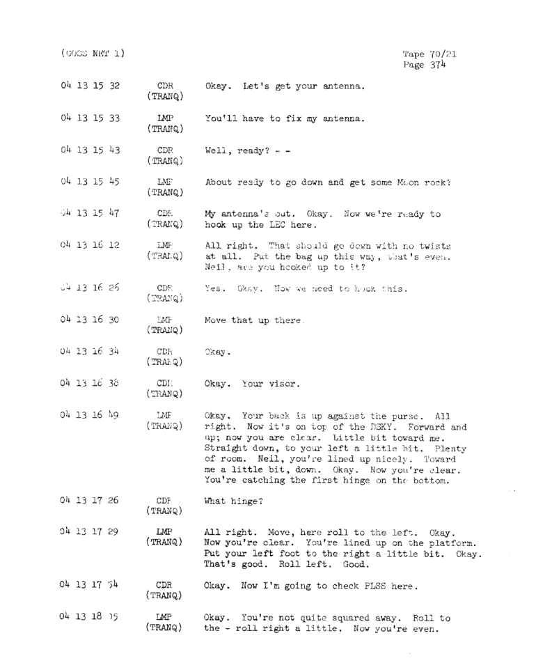 Page 376 of Apollo 11’s original transcript