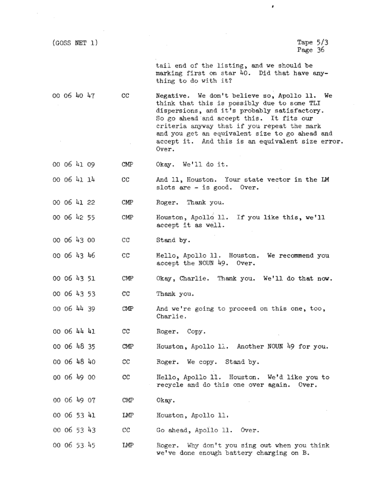 Page 38 of Apollo 11’s original transcript