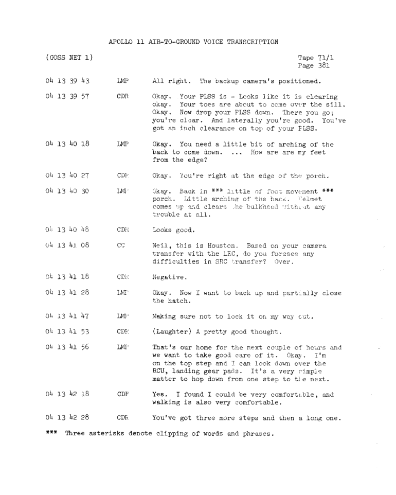 Page 383 of Apollo 11’s original transcript