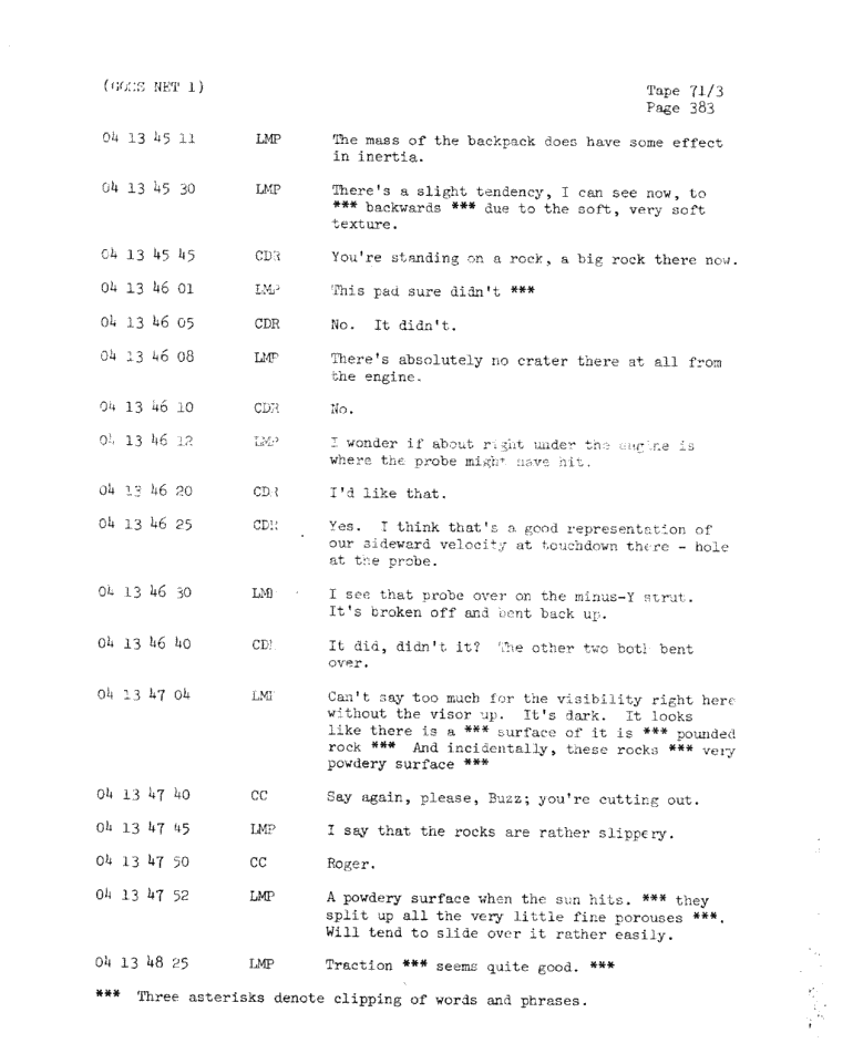 Page 385 of Apollo 11’s original transcript