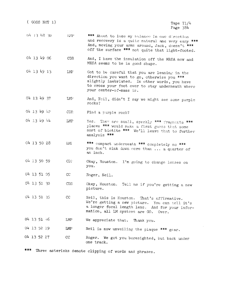 Page 386 of Apollo 11’s original transcript