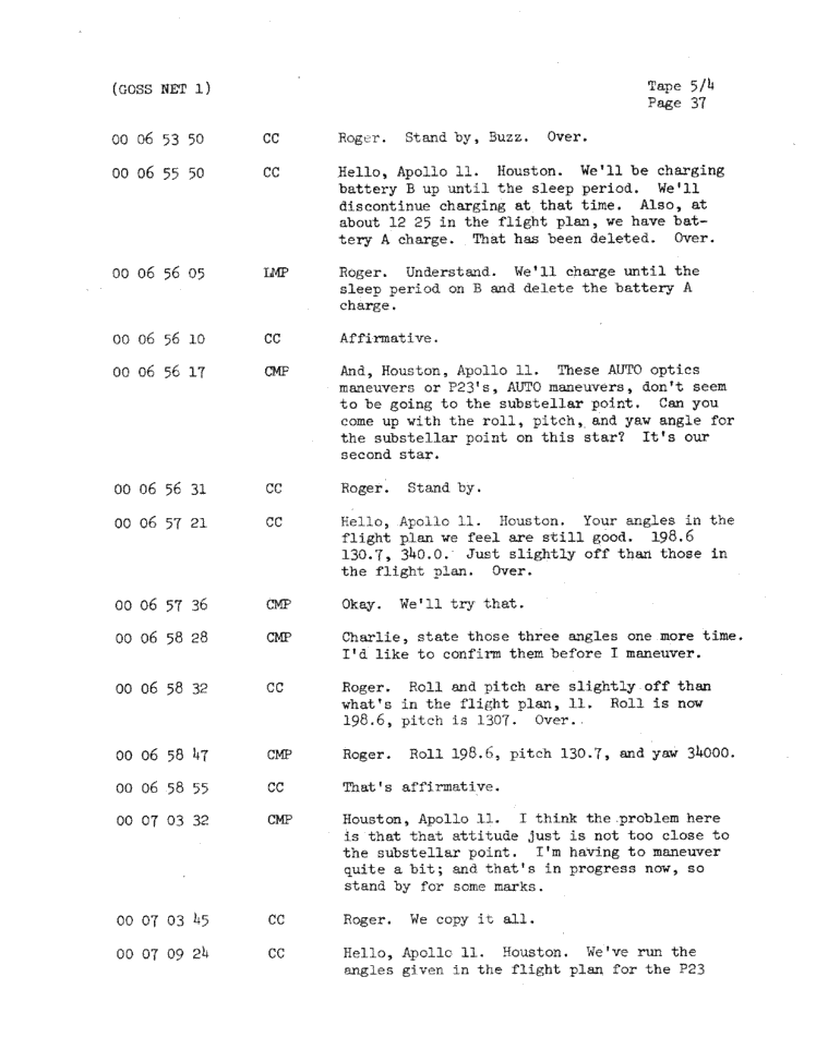 Page 39 of Apollo 11’s original transcript