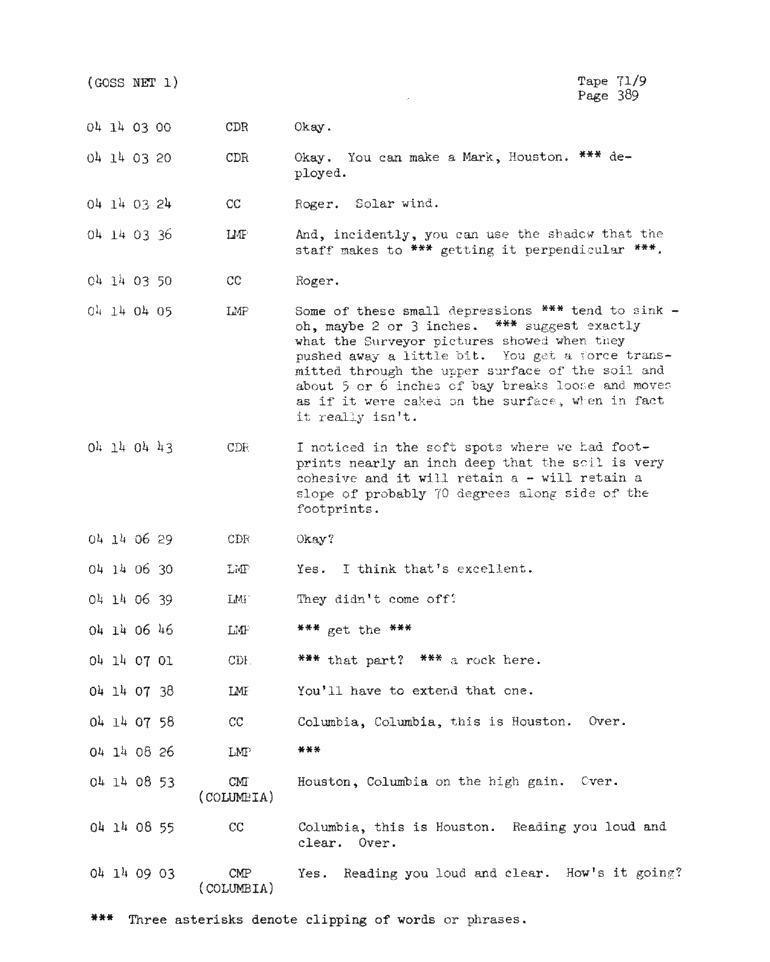 Page 391 of Apollo 11’s original transcript